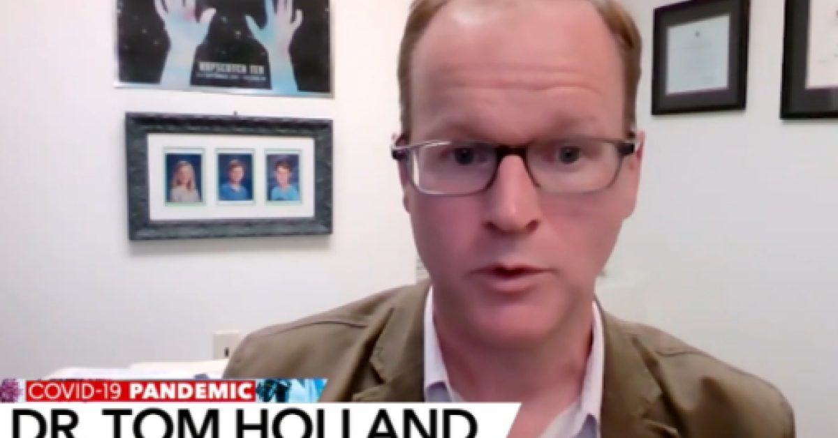 Dr. Holland interviewed by TV reporters about COVID19 Duke